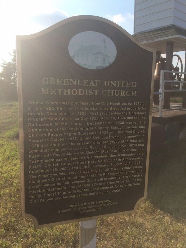 Greenleaf United Methodist Church Marker image. Click for full size.