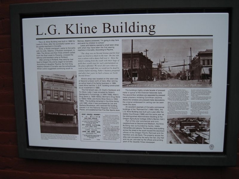 L.G. Kline Building Marker image. Click for full size.