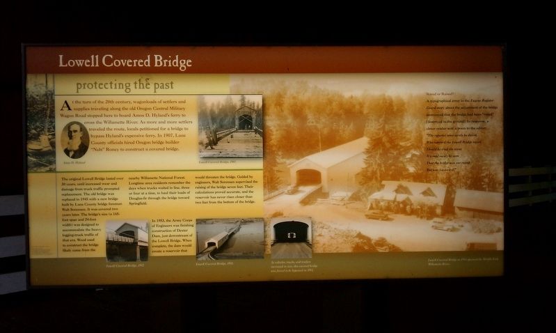 Lowell Covered Bridge Marker image. Click for full size.