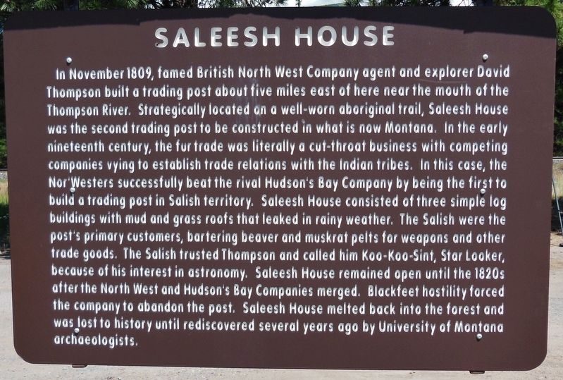 Saleesh House Marker image. Click for full size.