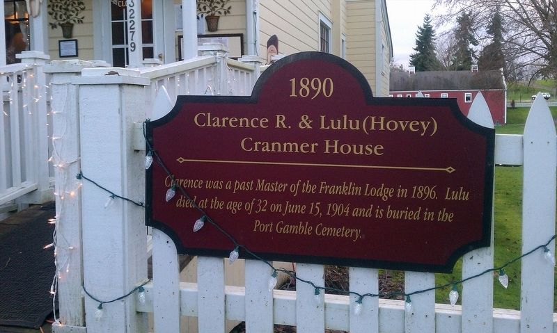 Clarence R. & Lulu (Hovey) Cranmer House Marker image. Click for full size.