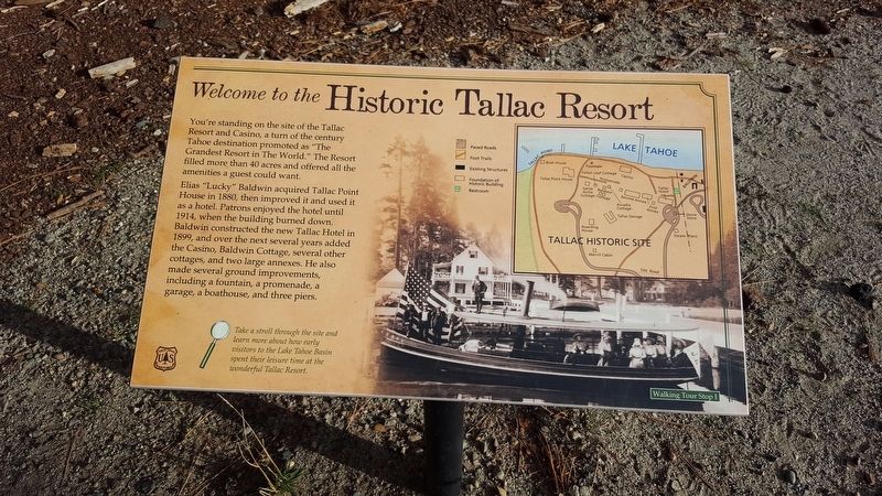 Historic Tallac Resort Marker. Click for full size. Historic Tallac Resort Marker image. Click for full size.