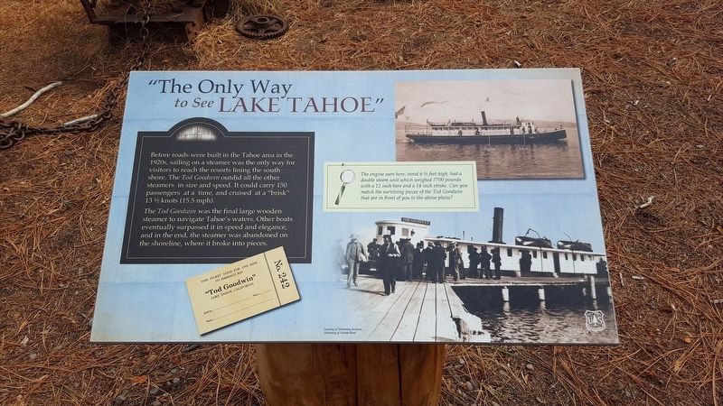 "The Only Way to See Lake Tahoe" Marker image. Click for full size.