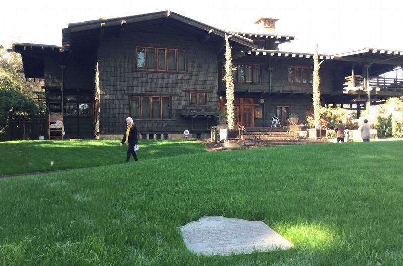 The Gamble House and Marker image. Click for full size.