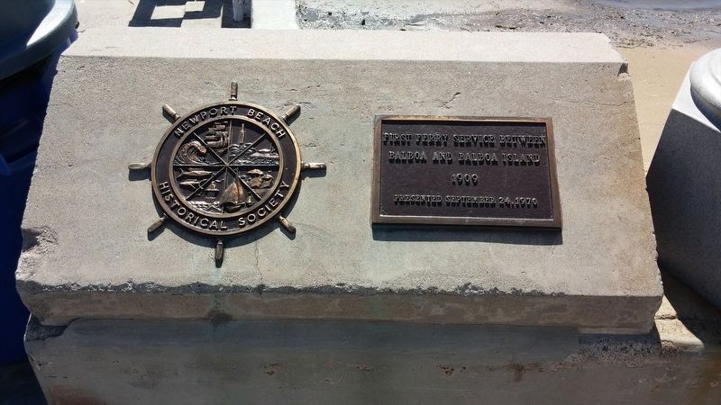 First Ferry Service Between Balboa and Balboa Island Marker image. Click for full size.