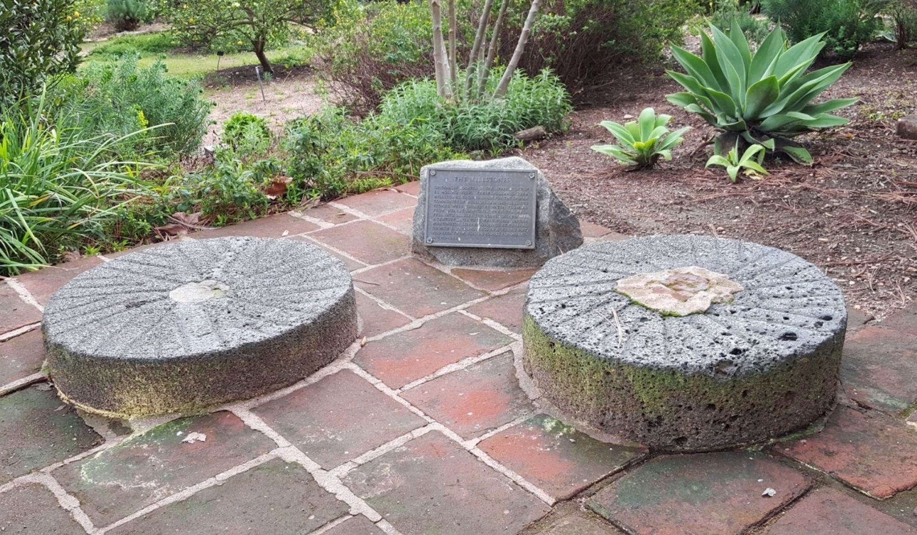 Millstones and Marker, on the patio image. Click for full size.