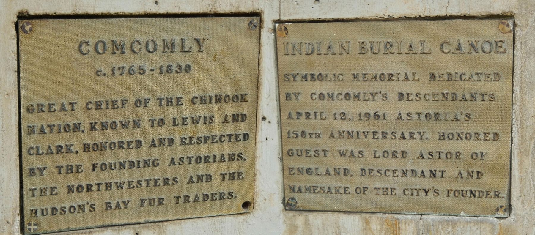 Comcomly / Indian Burial Canoe Marker image. Click for full size.