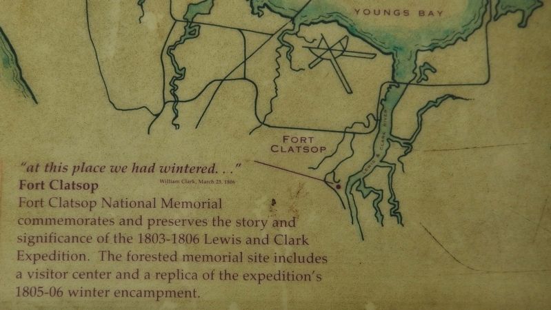 Marker detail: Fort Clatsop image. Click for full size.