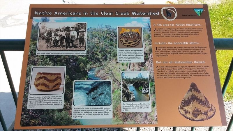Native Americans in the Clear Creek Watershed Marker image. Click for full size.