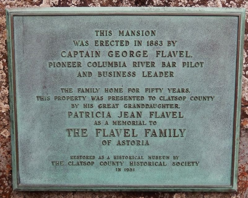 Captain George Flavel Mansion Marker image. Click for full size.