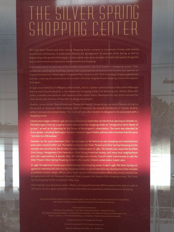 The Silver Spring Shopping Center Marker image. Click for full size.