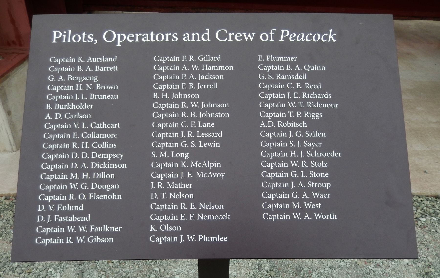 Pilots, Operators and Crew of <i>Peacock</i> image. Click for full size.