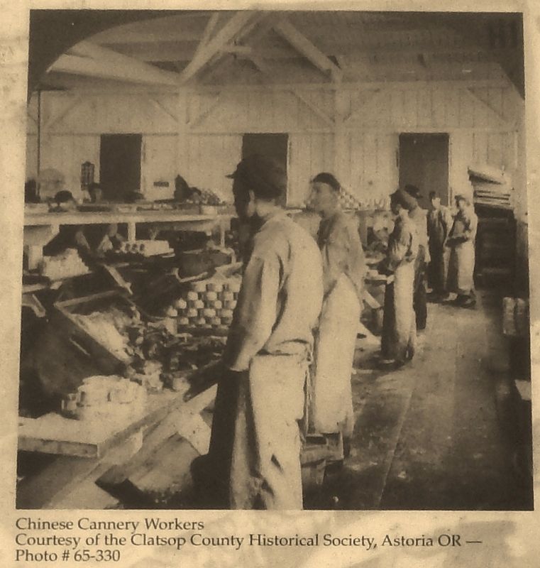 Marker detail: Chinese Cannery Workers image. Click for full size.