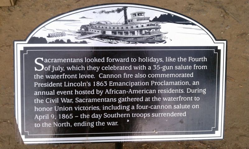 Sacramento River Waterfront Marker. Click for full size. Sacramento River Waterfront Marker image. Click for full size.