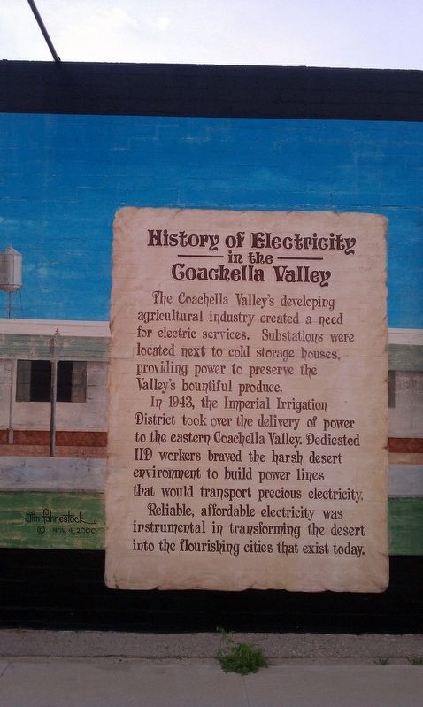History of Electricity in the Coachella Valley Marker image. Click for full size.
