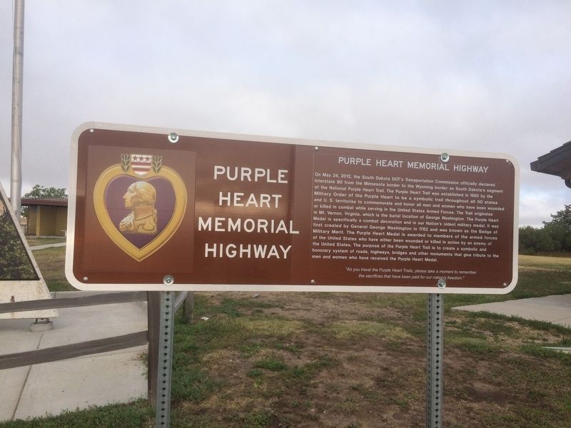 Purple Heart Memorial Highway Marker. Click for full size. Purple Heart Memorial Highway Marker image. Click for full size.