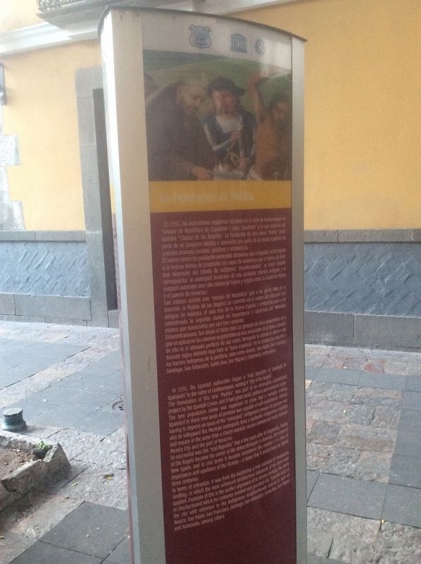 'The Foundation of the City of Puebla' side of the marker image. Click for full size.