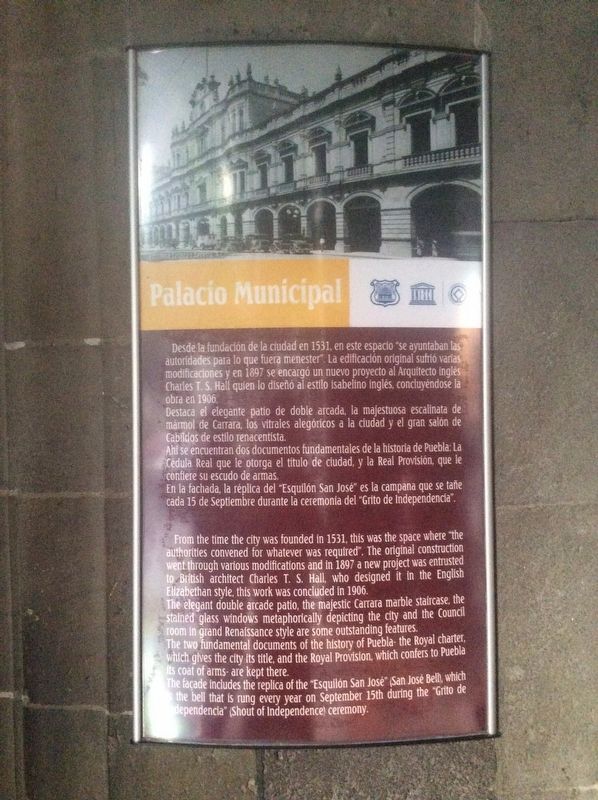The Municipal Palace Marker image. Click for full size.