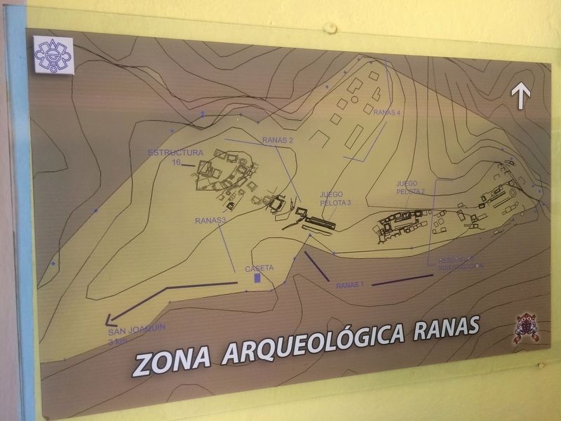 A map of the Ranas Archaeological Site from the visitors center image. Click for full size.
