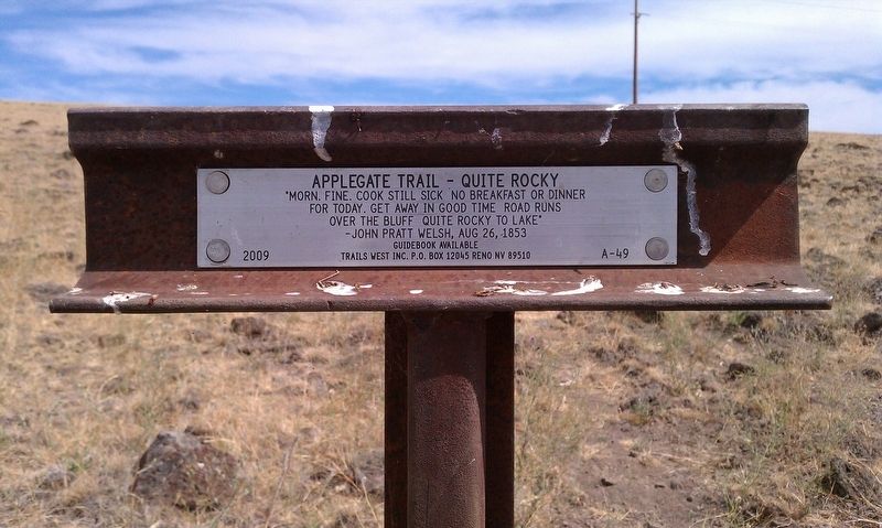 Applegate Trail - Quite Rocky Marker image. Click for full size.