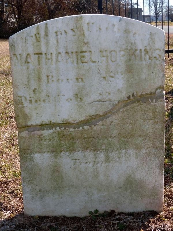 Nathaniel Hopkins' Original Headstone image. Click for full size.
