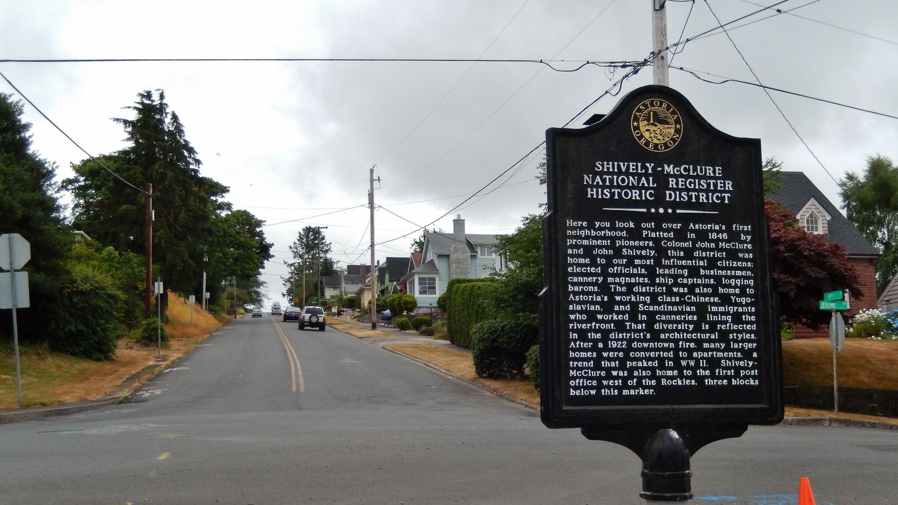 Shively - McClure National Register Historic District Marker (<i>view south, up 15th Street</i>) image. Click for full size.