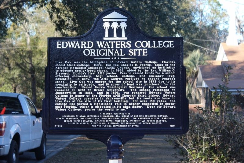 Edward Waters College Original Site Marker image. Click for full size.