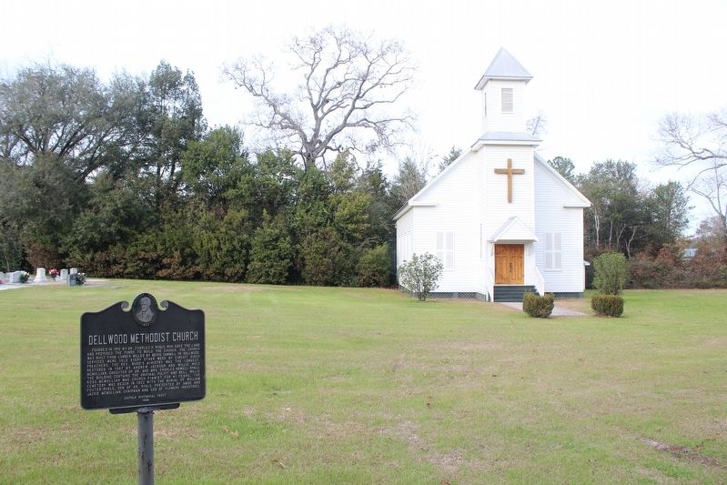 Dellwood Methodist Church and Marker image. Click for full size.