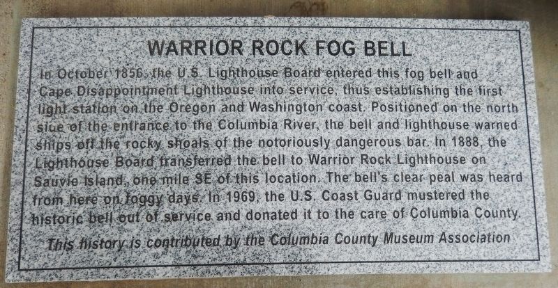 Warrior Rock Fog Bell Marker. Click for full size. Warrior Rock Fog Bell Marker image. Click for full size.