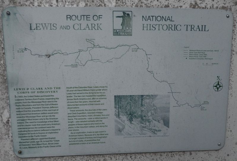 Route of Lewis and Clark National Historic Trail Marker image. Click for full size.