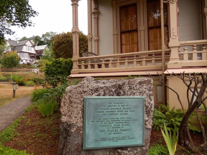 Captain George Flavel Mansion Marker (<i>wide view</i>) image. Click for full size.