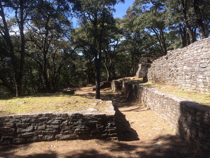 Passageways to the south of Ball Court Two, also mentioned in the marker text image. Click for full size.