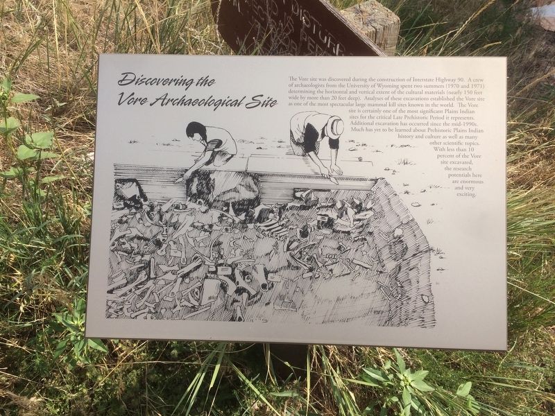 Discovering the Vore Archaeological Site Marker. Click for full size. Discovering the Vore Archaeological Site Marker image. Click for full size.