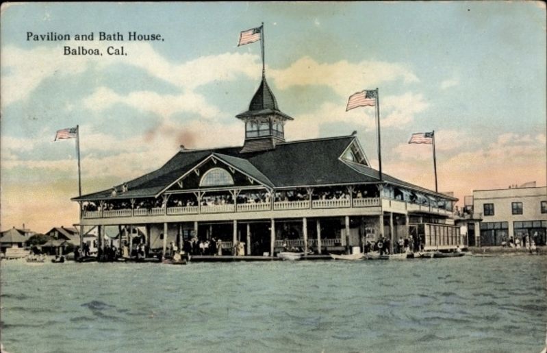 <i>Pavilion and Bath House, Balboa, Cal.</i> image. Click for full size.