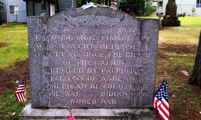 Ashland Cemetery War Memorial Marker image. Click for full size.