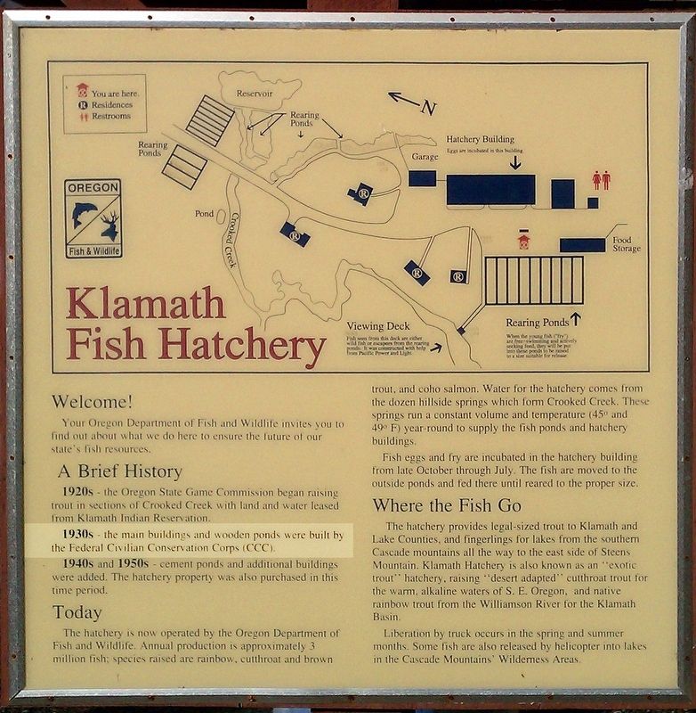 Klamath Fish Hatchery Marker image. Click for full size.