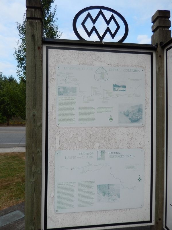 Route of Lewis Clark National Historic Trail Marker (<i>tall view; showing related marker above</i>) image, Touch for more information