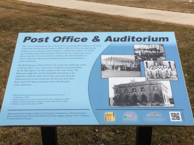 Post Office & Auditorium Marker image. Click for full size.