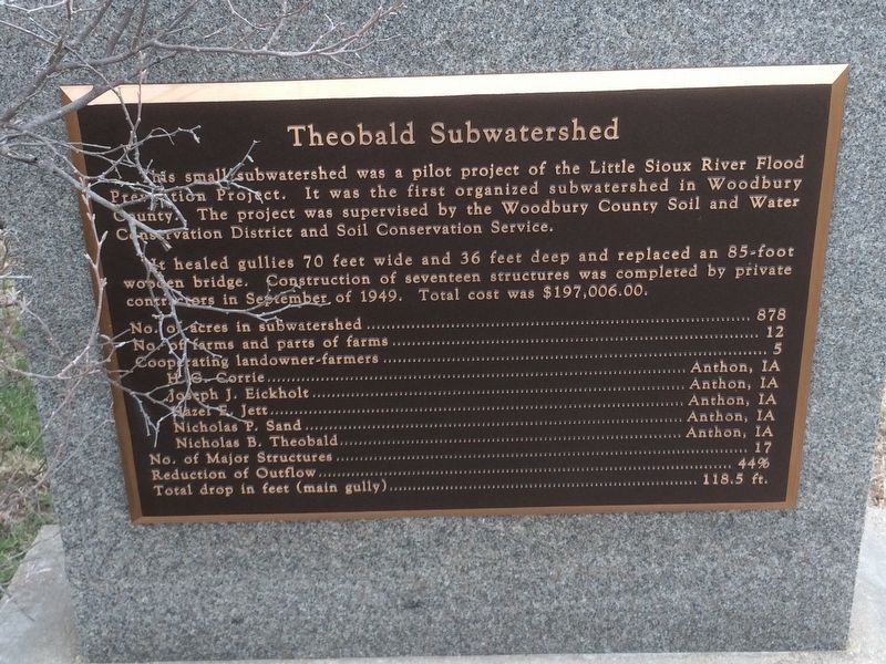 Theobald Subwatershed Marker image. Click for full size.