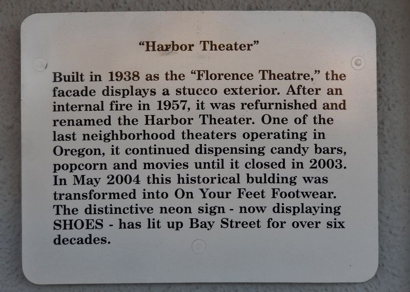 Harbor Theater Marker image. Click for full size.
