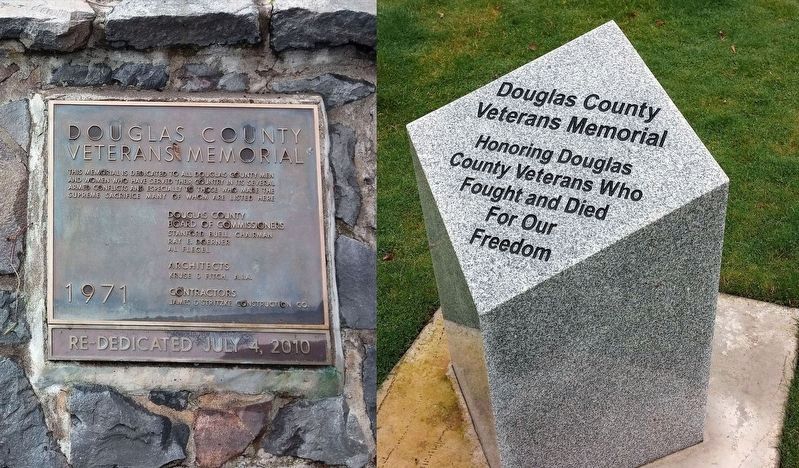 Douglas County Veterans Memorial Marker. Click for full size. Douglas County Veterans Memorial Marker image. Click for full size.