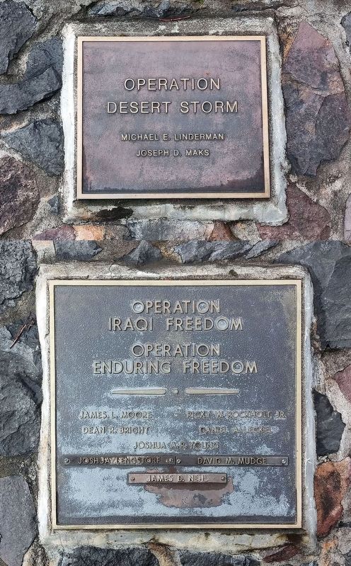 Douglas County Veterans Memorial Operation Desert Storm and Iraqi Freedom plaques image. Click for full size.