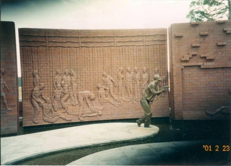 Nearby art work at Andersonville National Historic Site, mentioned in the marker text. Click for full size. Nearby art work at Andersonville National Historic Site, mentioned in the marker text image. Click for full size.