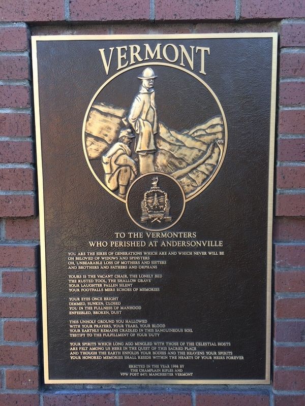 To the Vermonters who Perished at Andersonville Marker image. Click for full size.