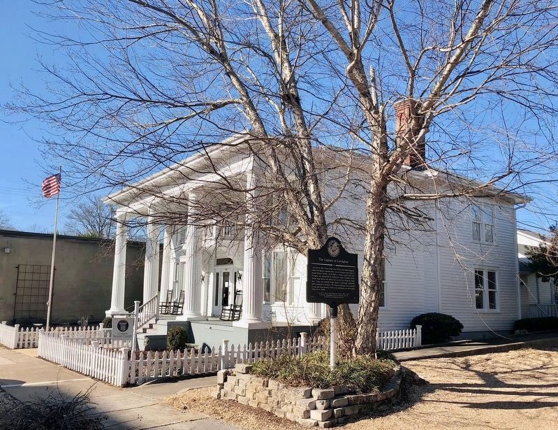 The Capture of Covington marker next to the Covington-Newton County Visitors Bureau.. Click for full size. The Capture of Covington marker next to the Covington-Newton County Visitors Bureau. image. Click for full size.