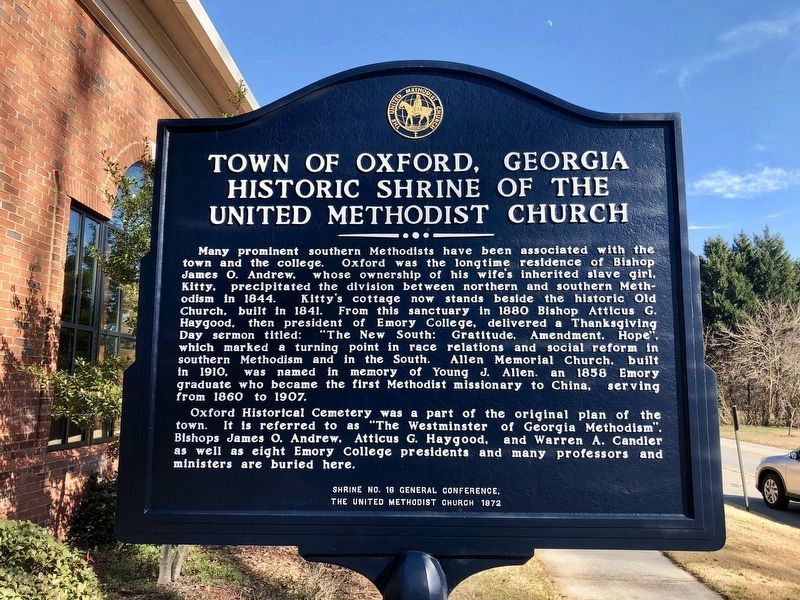 Town of Oxford, Georgia Historic Shrine of the United Methodist Church Marker image. Click for full size.
