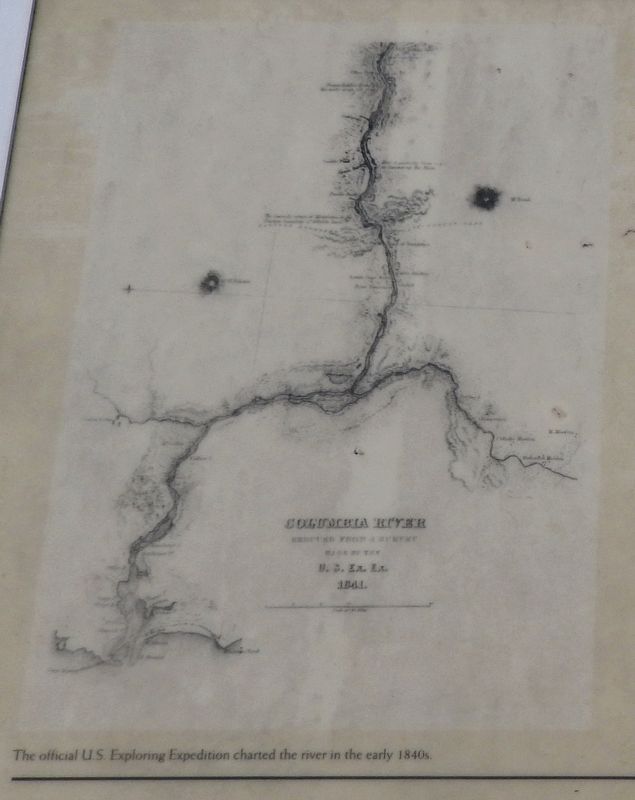 Marker detail: The official U.S. Exploring Expedition charted the river in the early 1840s image. Click for full size.