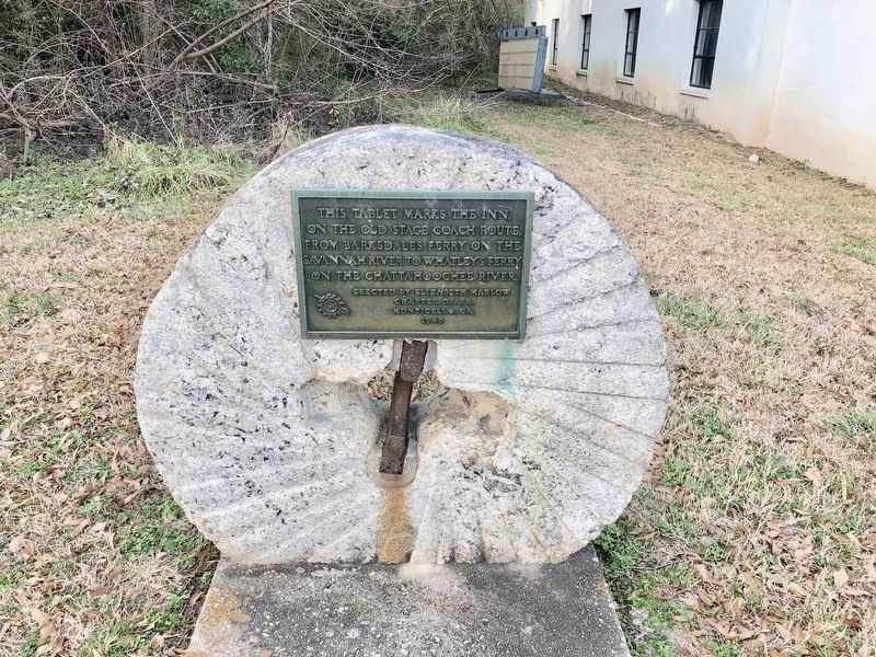 Old Stage Coach Inn tablet and grindstone.. Click for full size. Old Stage Coach Inn tablet and grindstone. image. Click for full size.