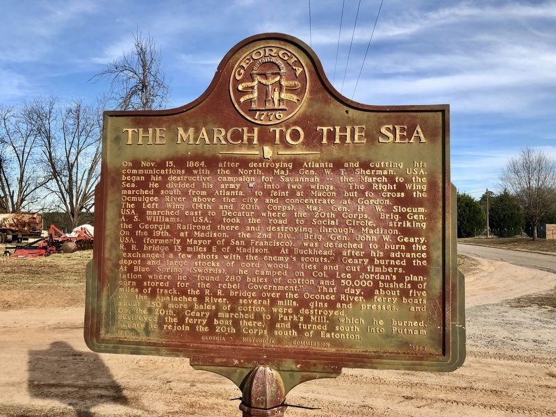 Another March to the Sea marker a little over 1.5 miles west. image. Click for full size.