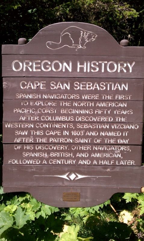 Cape San Sebastian Marker. Click for full size. Cape San Sebastian Marker image. Click for full size.